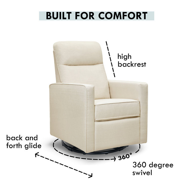 Gabby Pillowback Natural Oat Swivel Glider with High Support