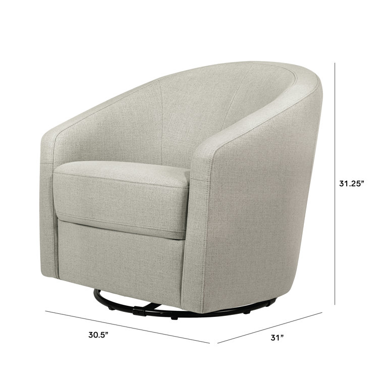 Madison 32'' Performance Natural Eco-Twill Mid-Century Swivel Glider
