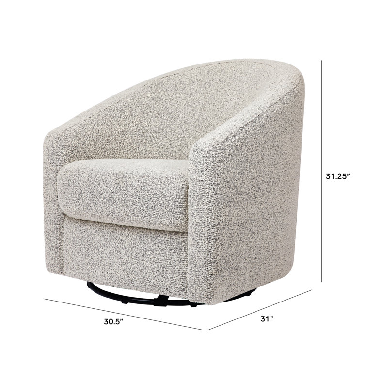 Madison 32.5'' Black White Boucle Swivel Glider Chair