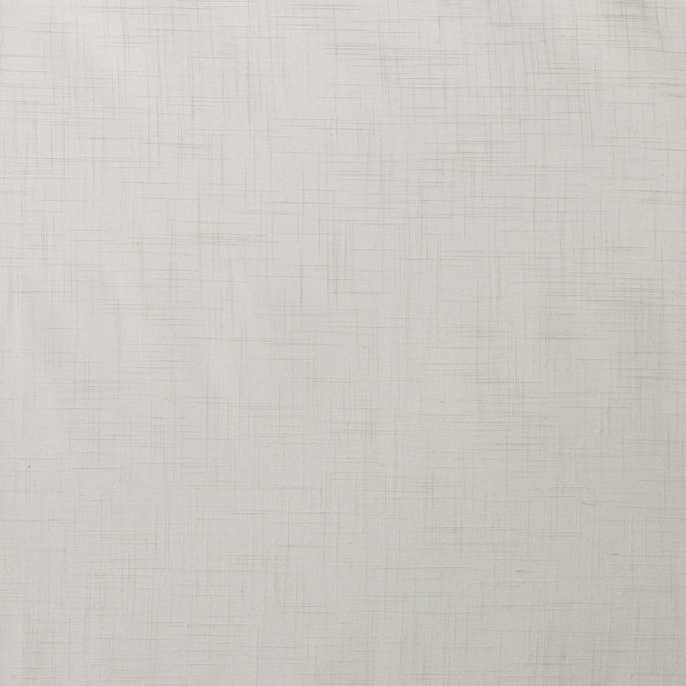 White Linen Blend Light Filtering Curtain Panel Pair