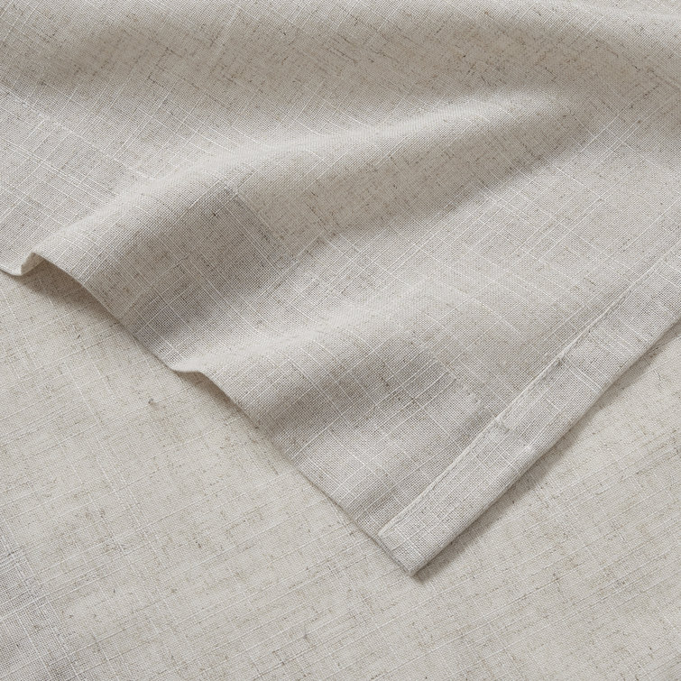 Natural Linen Blend Light Filtering Curtain Panel Pair