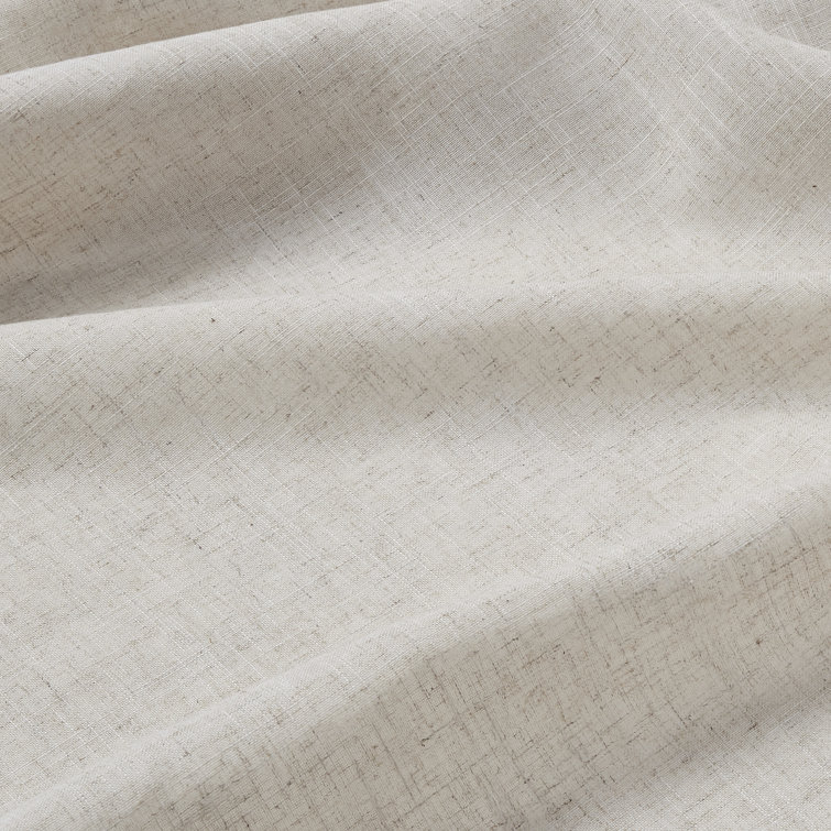 Natural Linen Blend Light Filtering Curtain Panel Pair