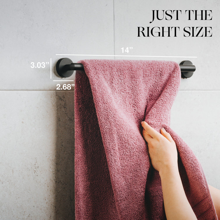 Matte Black Stainless Steel 14'' Wall Mounted Towel Bar