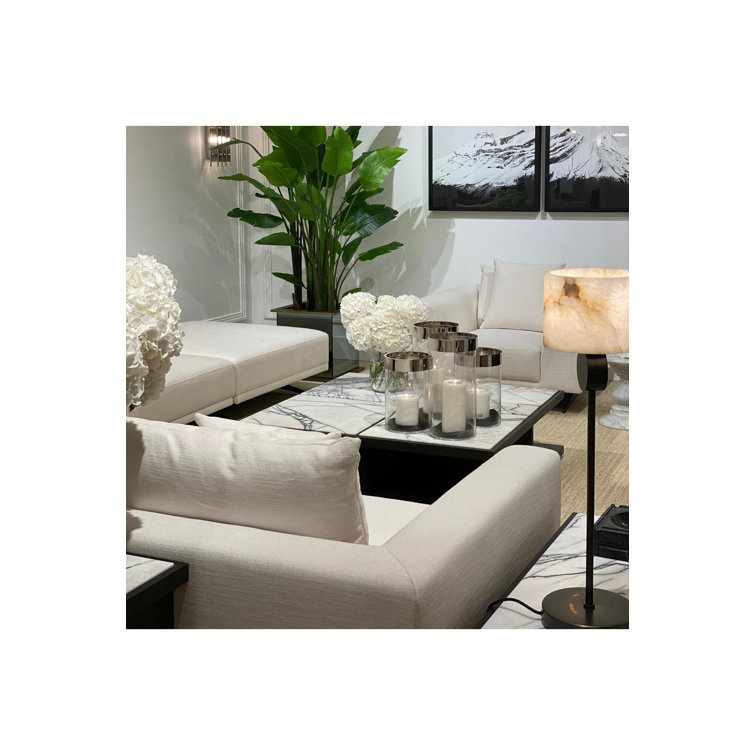 Clear Glass and Silver Tabletop Hurricane Candle Holder