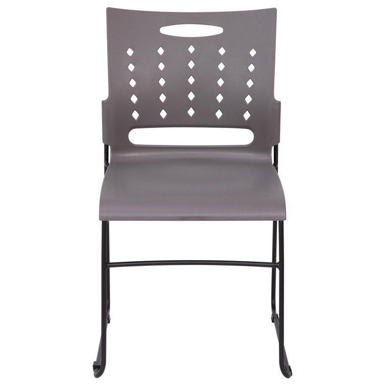 AeroFlow Gray Sled Base Stackable Chairs, Set of 5