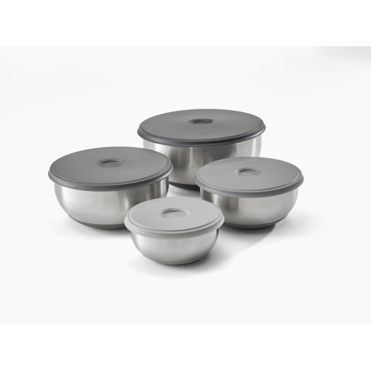 Stainless Steel Nesting Prep & Store Bowl Set with Lids