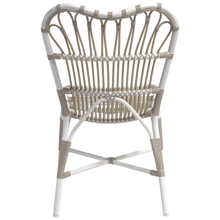 Dove White Powder Coated Aluminum Outdoor Dining Chair with Acrylic Cushion