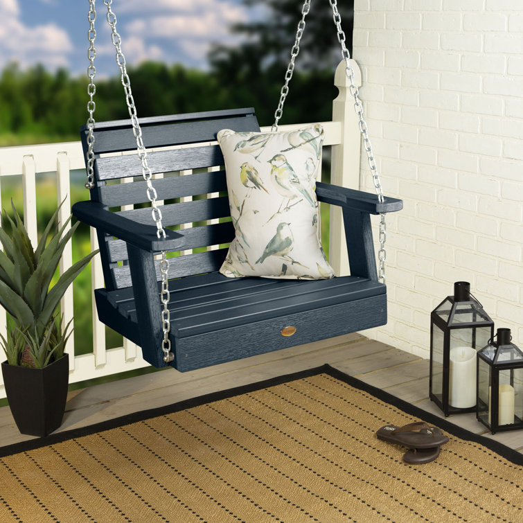 Federal Blue Recycled Plastic Single Seat Porch Swing