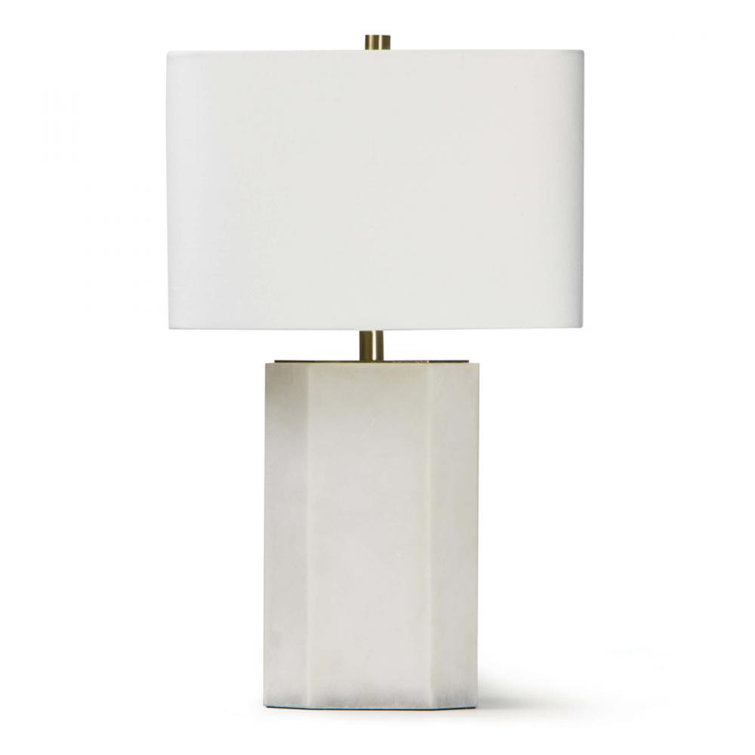 Grace Alabaster Table Lamp with Linen Shade