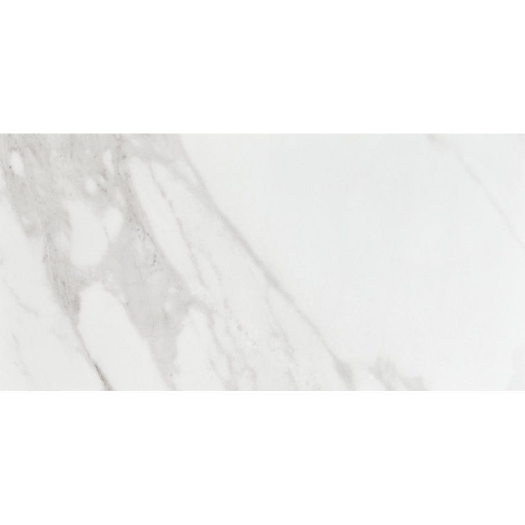 Brilliant White Polished Rectangular Porcelain Floor Tile 12" x 24"