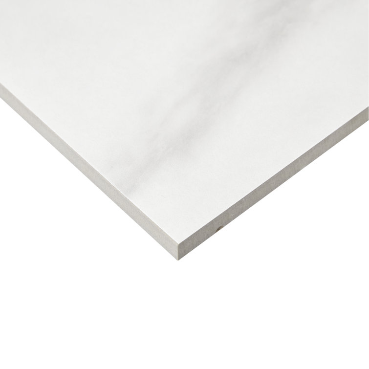 Brilliant White Polished Rectangular Porcelain Floor Tile 12" x 24"