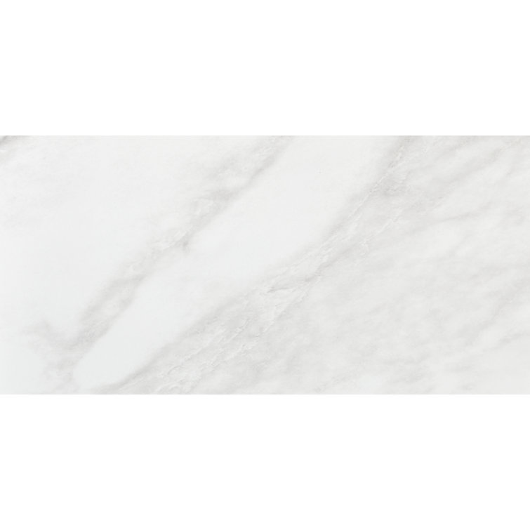 Brilliant White Polished Rectangular Porcelain Floor Tile 12" x 24"