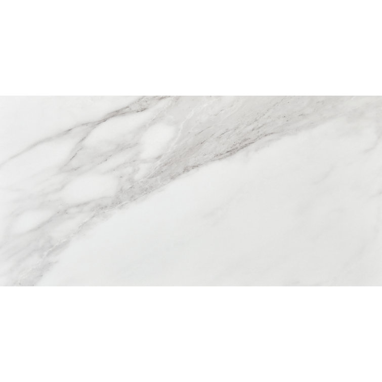 Brilliant White Polished Rectangular Porcelain Floor Tile 12" x 24"