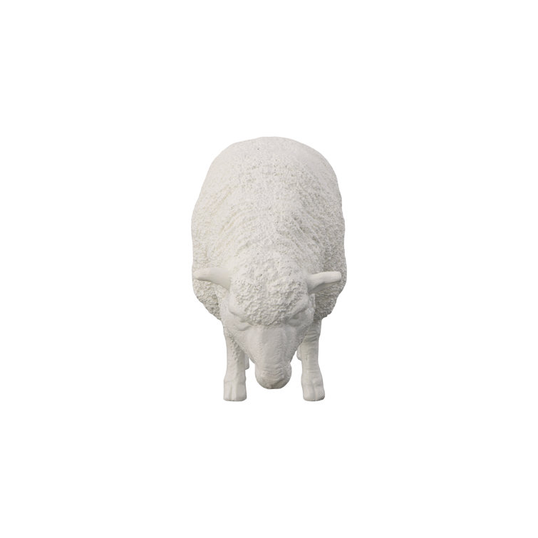 Life-Sized White Resin Sheep Sculpture for Indoor/Outdoor Use
