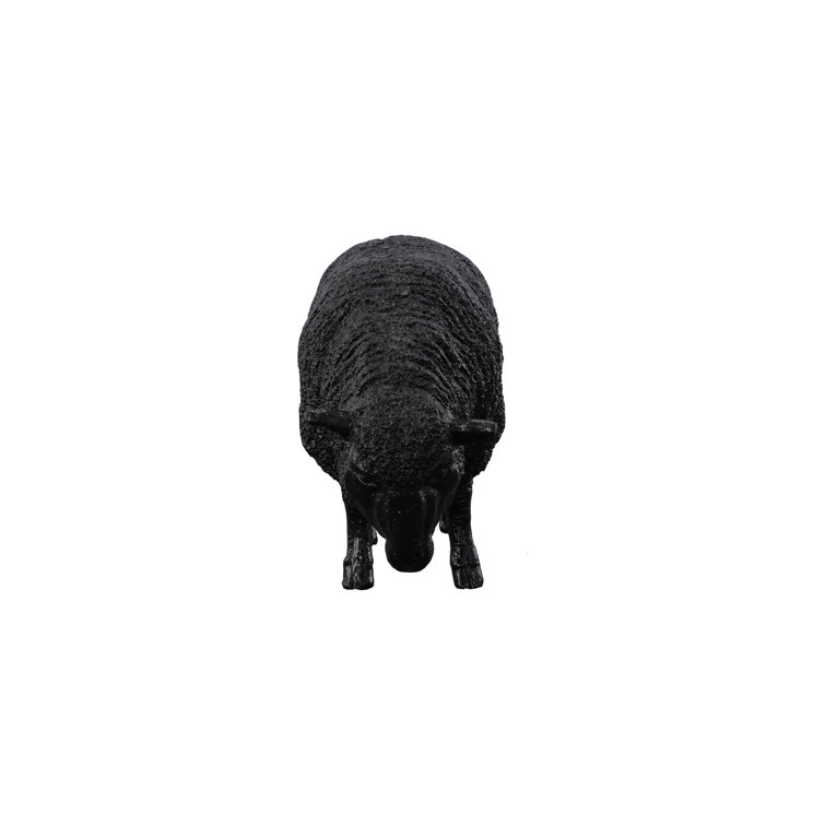 Life-Sized Black Resin Sheep Sculpture for Kids
