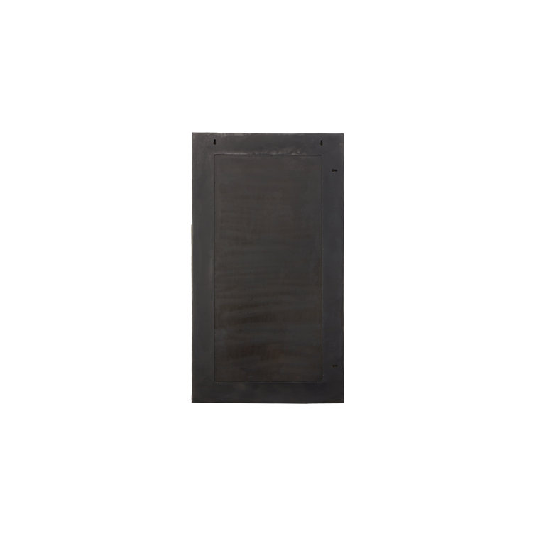 Scorched Wood Rectangular Mirror with Gold Leaf Finish