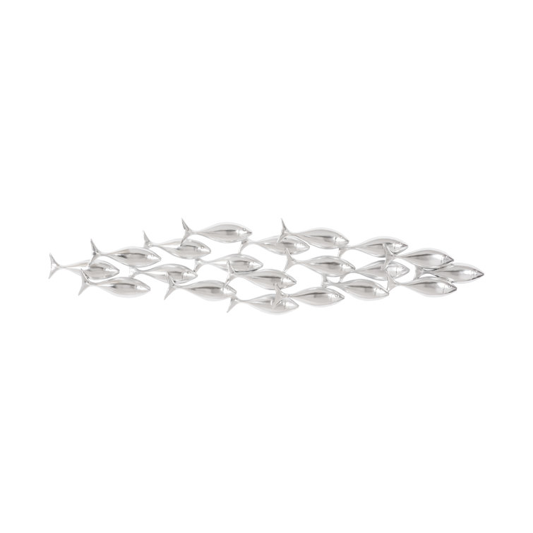 Silver Resin School of Fish Wall Decor