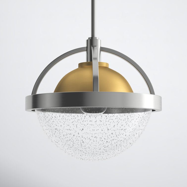 Watson Polished Nickel and Brass Globe Pendant Light