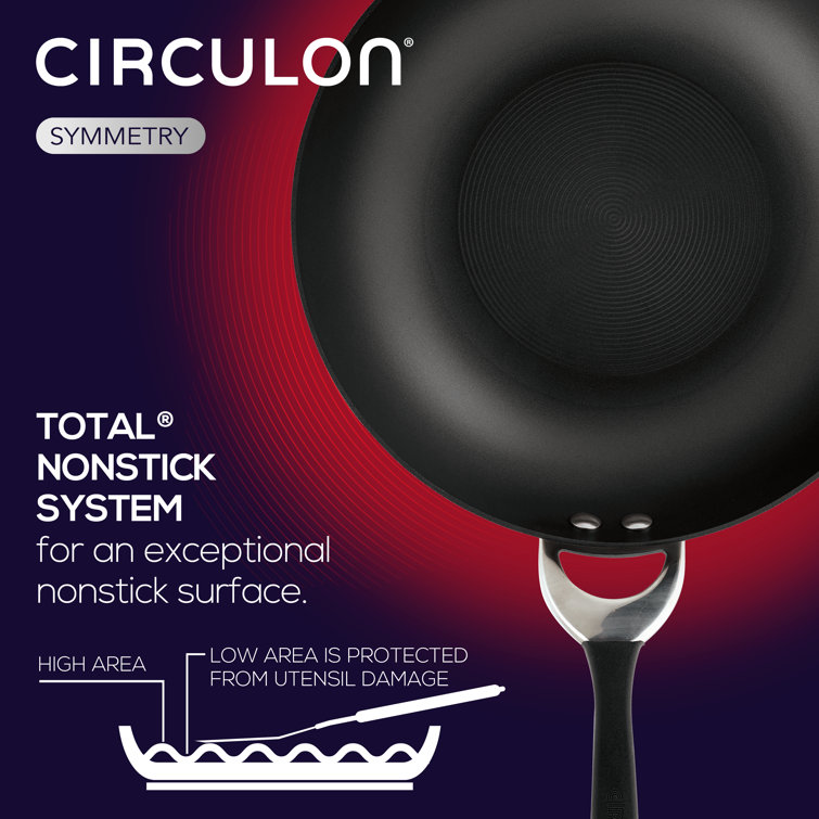 Circulon Symmetry 12" Black Hard-Anodized Nonstick Pan with Lid