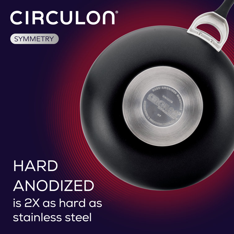 Circulon Symmetry 12" Black Hard-Anodized Nonstick Pan with Lid