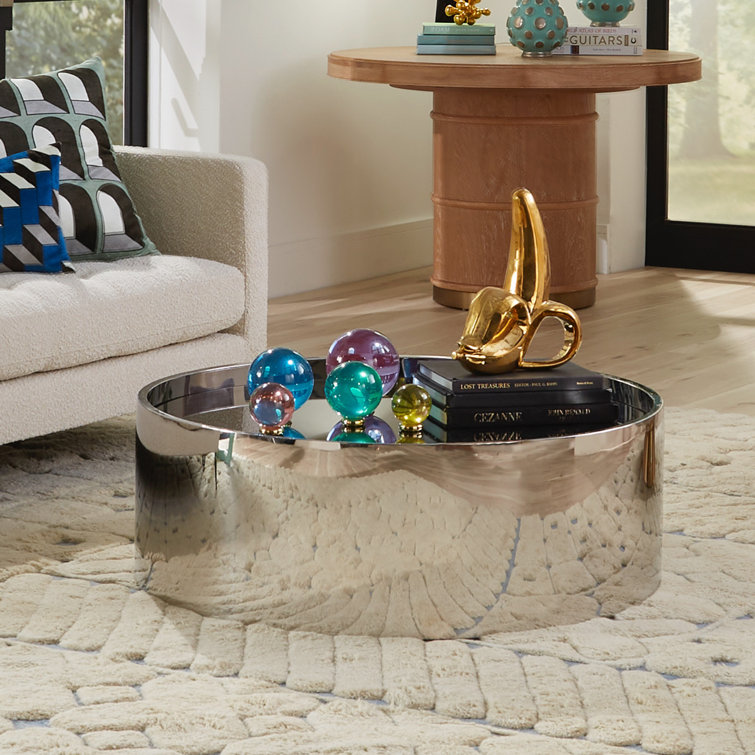 Colorful Acrylic and Brass 5-Piece Decorative Orb Set