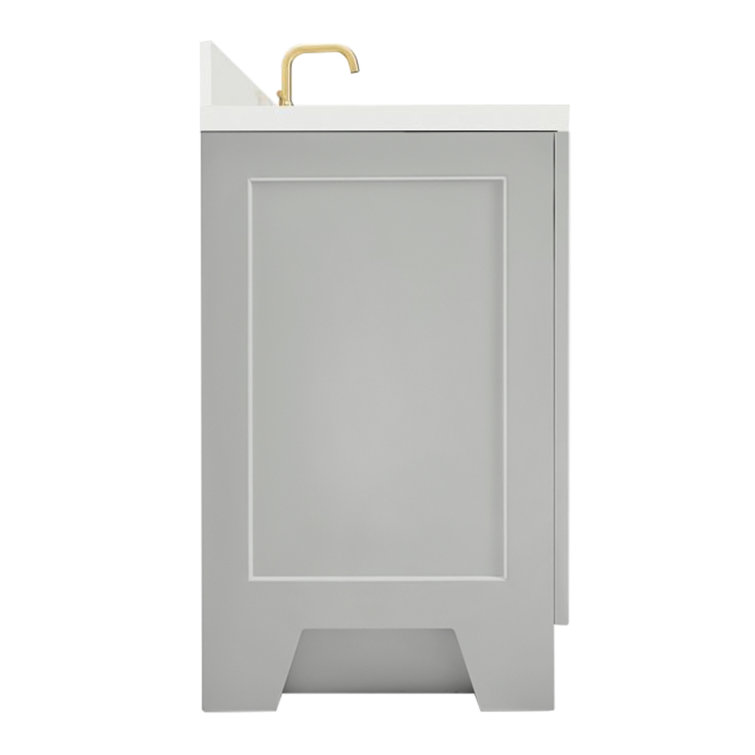 Gray 43" Freestanding Single Basin Vanity with Marble Top