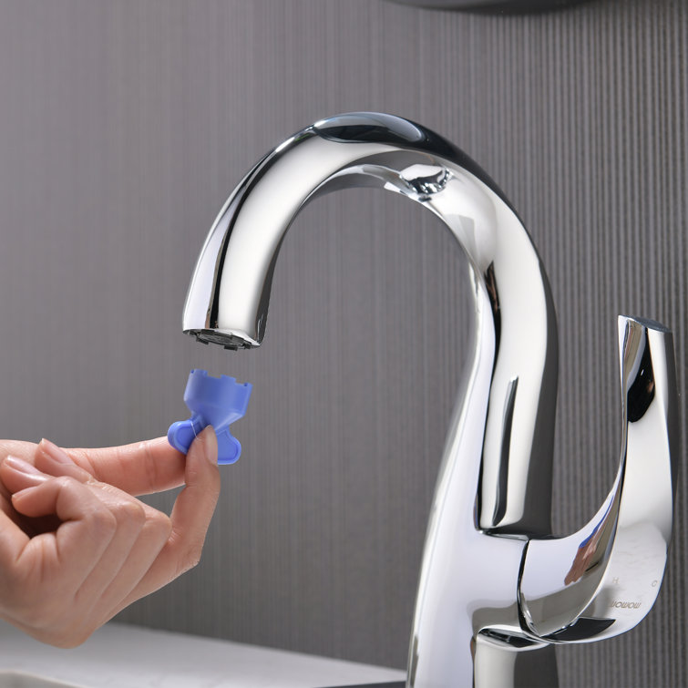 Chrome Single Handle High Arc Bathroom Faucet with Pop Up Drain