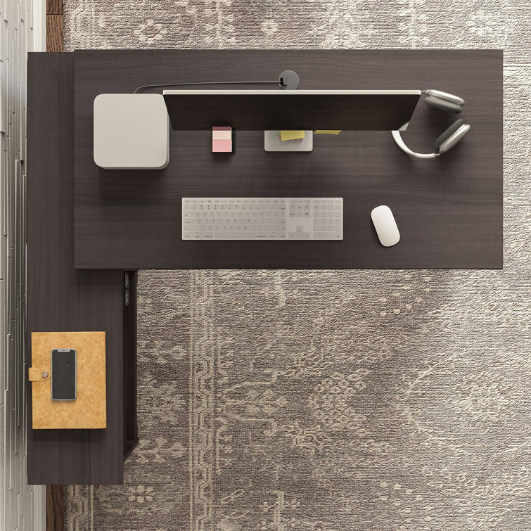 Heather Gray Adjustable Height Standing Writing Table with Shelves