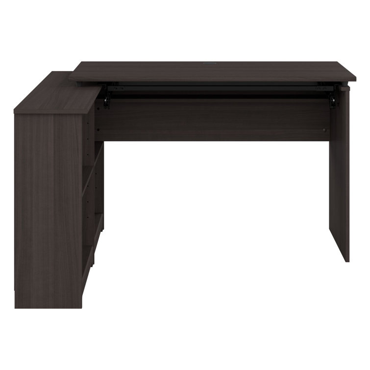 Heather Gray Adjustable Height Standing Writing Table with Shelves