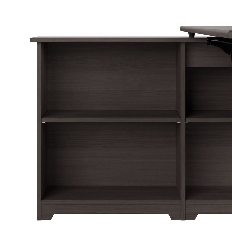 Heather Gray Adjustable Height Standing Writing Table with Shelves