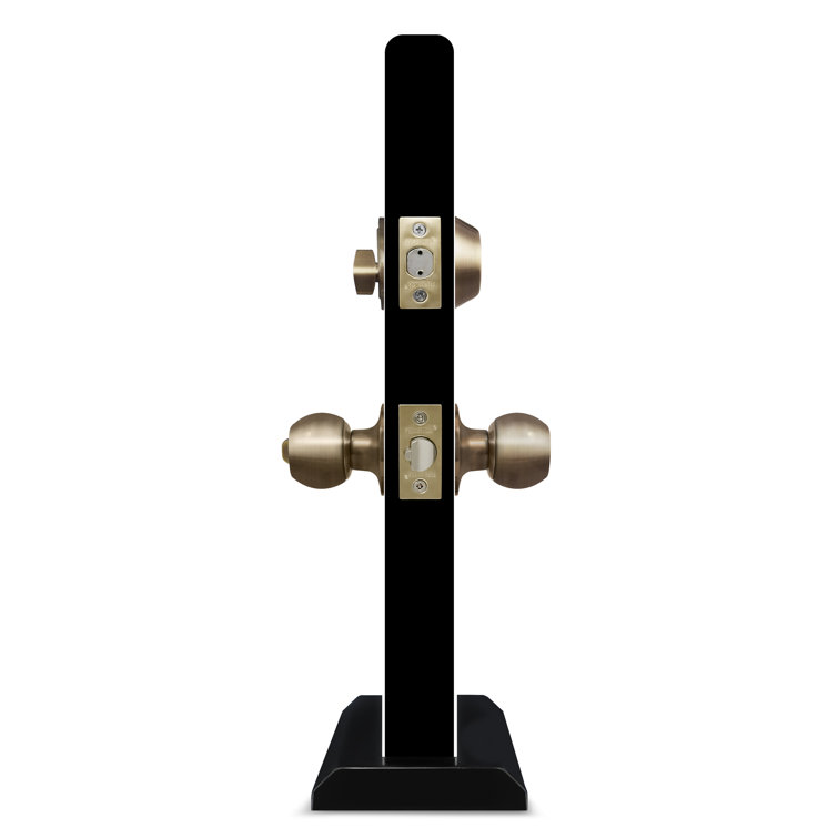 Antique Brass Single Cylinder Deadbolt Entry Knob Set