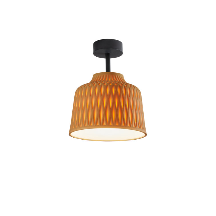 Black and Ochre Aluminum LED Outdoor Flush Mount Light