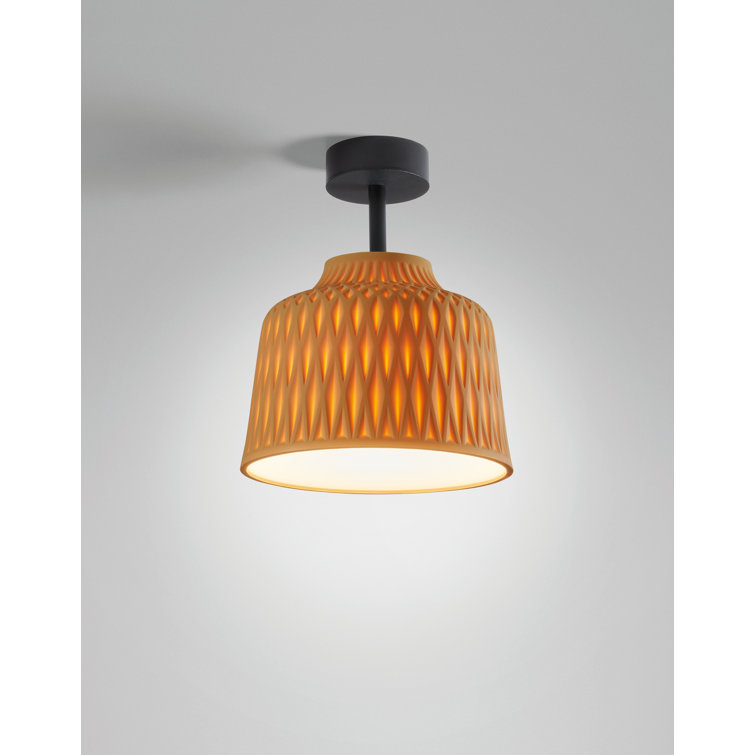 Black and Ochre Aluminum LED Outdoor Flush Mount Light