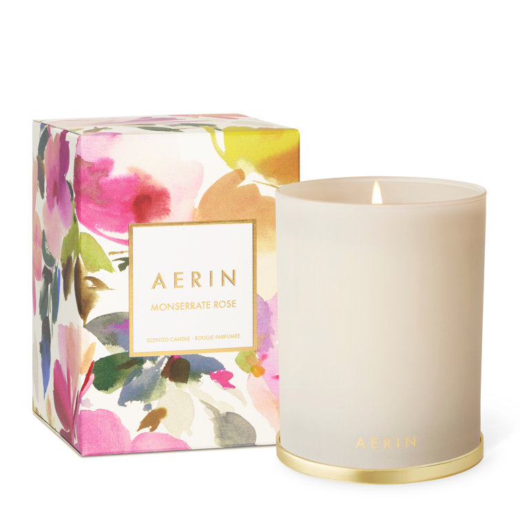 Monserrate Rose Scented Container Candle with Gold Lid