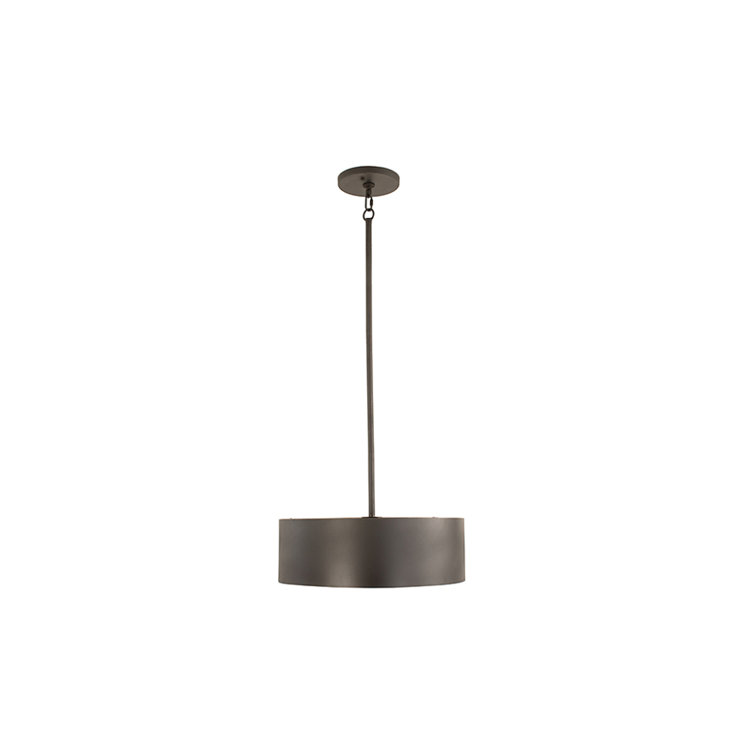 Azores Matte Black Crystal Drum Pendant Light