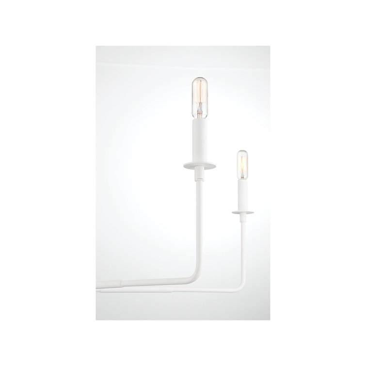 Bisque White 6-Light Transitional Metal Chandelier