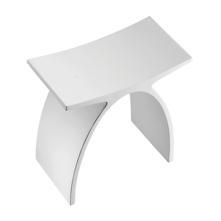 White Arched Solid Surface Bathroom Stool