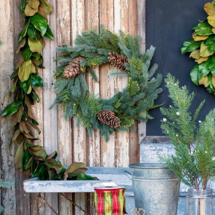 24" Green Pine Cone Artificial Christmas Wreath