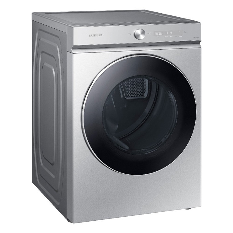 Silver Steel 7.6 cu. ft. Smart Electric Dryer with AI Optimal Dry