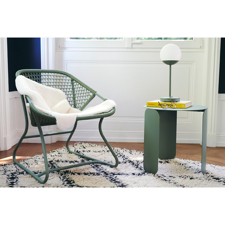 Sofia Sixties Liquorice Wicker & Aluminum Outdoor Dining Armchair