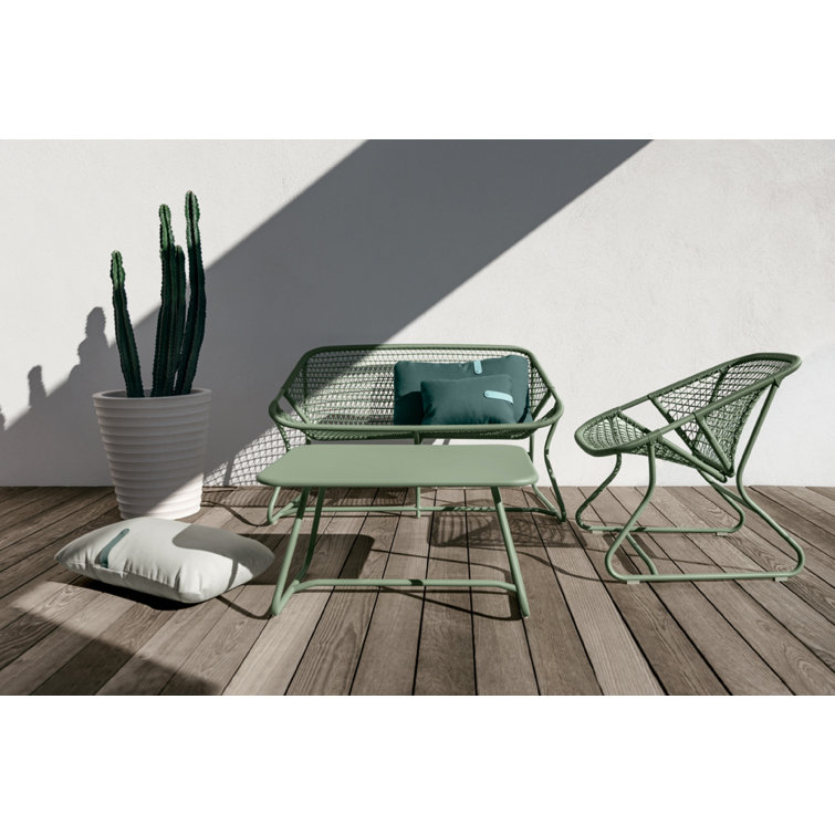 Sofia Sixties Liquorice Wicker & Aluminum Outdoor Dining Armchair
