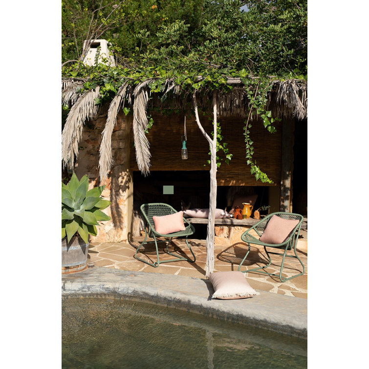 Sofia Sixties Liquorice Wicker & Aluminum Outdoor Dining Armchair