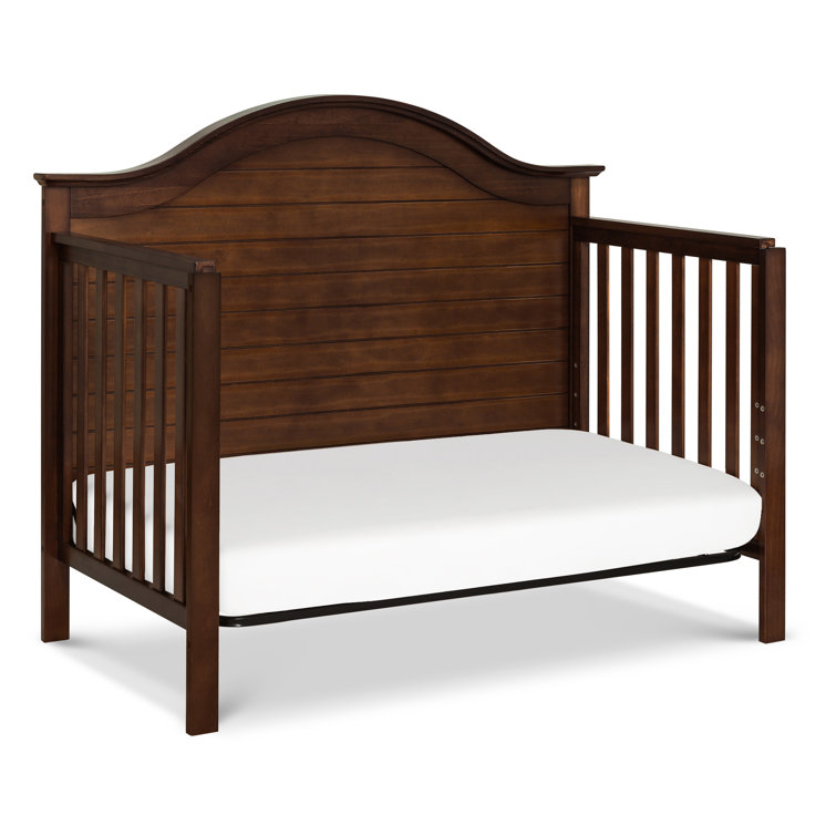 Espresso Pine Wood 4-in-1 Convertible Crib with Adjustable Mattress Heights