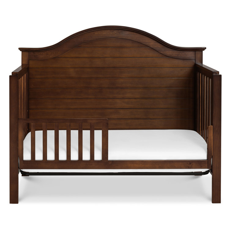 Espresso Pine Wood 4-in-1 Convertible Crib with Adjustable Mattress Heights