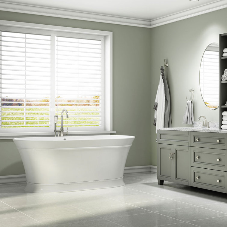 Lyndsay 67" White Acrylic Freestanding Soaking Bathtub