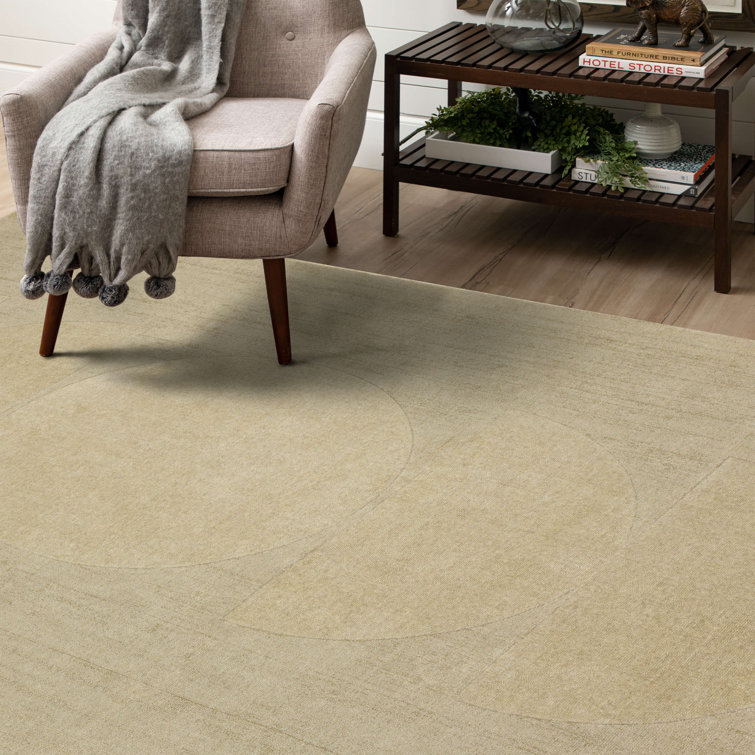 Luna Cream 4' x 6' Geometric Wool Area Rug