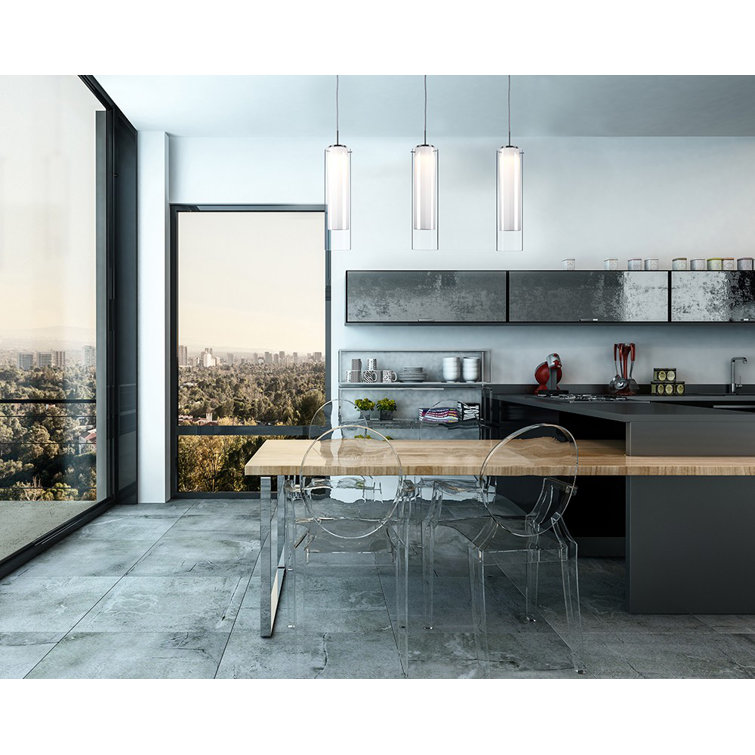 Verona Brushed Nickel Glass LED Pendant Light