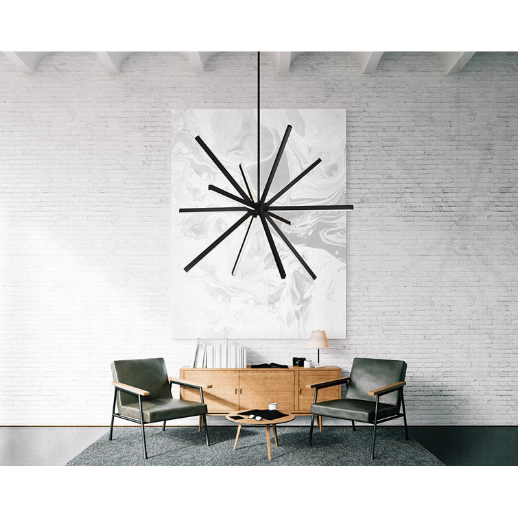 Sirius 67W LED Starburst Chandelier in White Finish