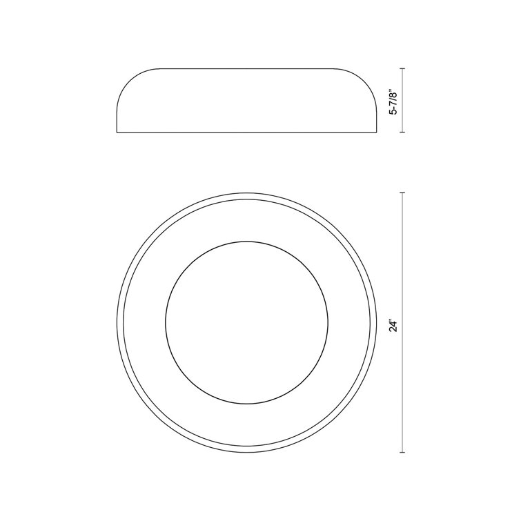 Beacon Bold Black Aluminum 24" LED Flush Mount Bowl