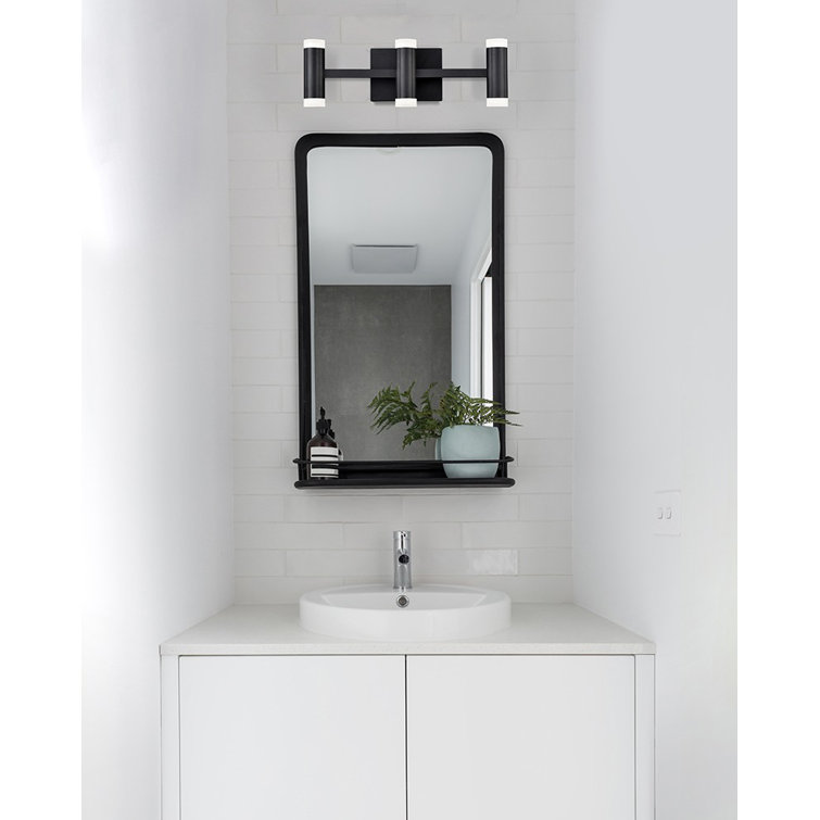 Brazen Black LED Vanity Light with Dimmable Quatrefoil Lamps